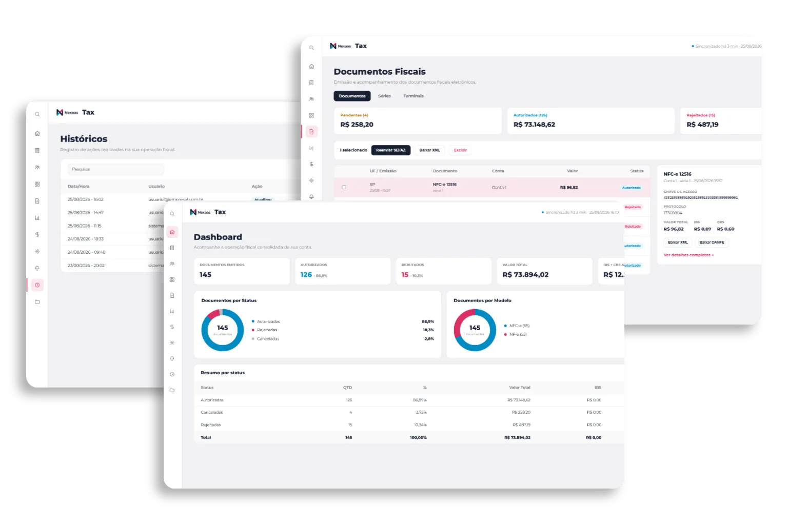 Dashboard do Nexaas Tax