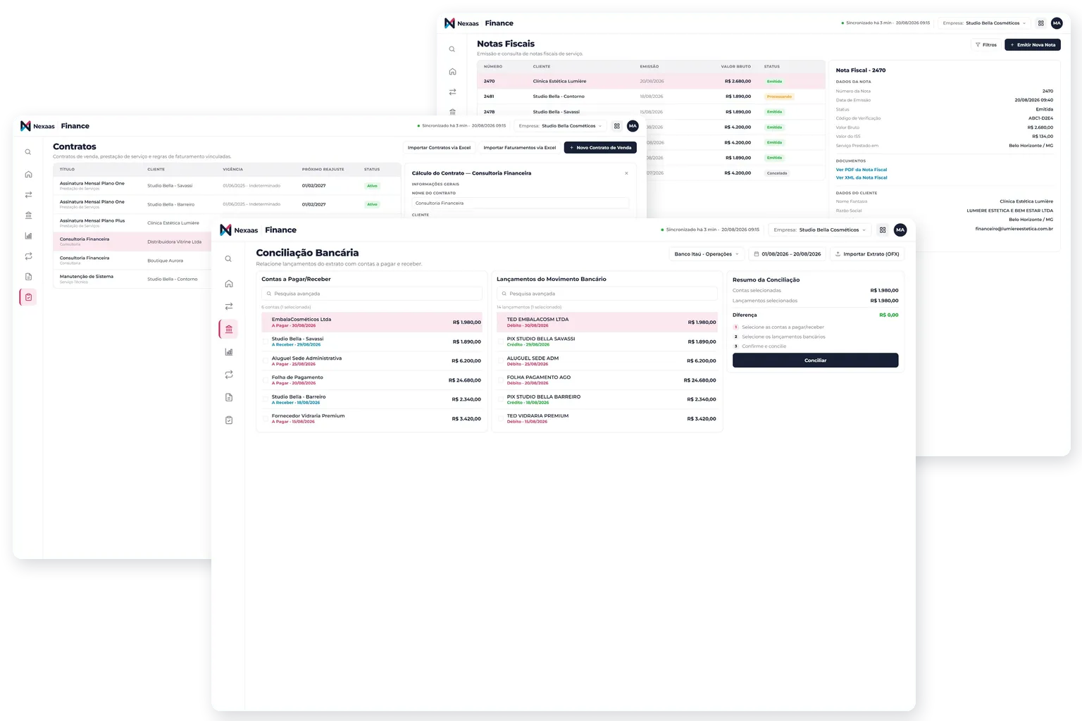 Dashboard do Nexaas Finance